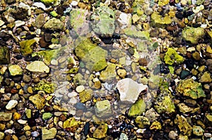 Stones under water