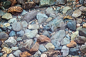 Stones under water