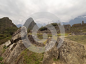 Stones used to fabricate Machu picchu buildings photo