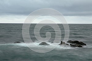 Stones washed by the waves of the sea.