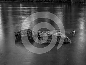 Stones in the water of the river