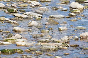 Stones in water on the seashore