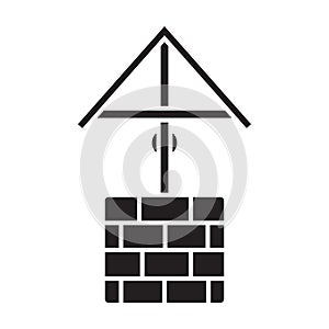 Stones well vector icon.Black vector icon isolated on white background stones well .