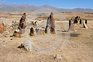 Stones in Zorats Karer. Prehistory megalith.