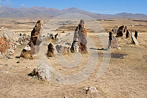 Stones in Zorats Karer. Prehistory megalith. photo