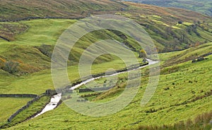 Stonesdale Beck, running through Black Moor. Yorkshire Dales national park, England.