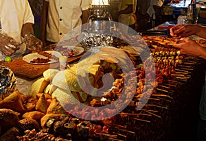 Stonetown Tanzania, Zanzibar Archipelago in the evening and night. Streets and harbour in old Stone town of Zanzibar City,