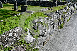 stonewall around grave yard in Orebro Sweden