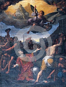 Stoning of St. Stephen, Basilica of St. Martin and Oswald in Weingarten, Germany