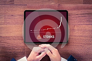 Stonks investment warning concept