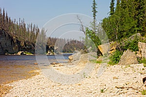 A stony beach in the northwest territories