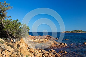 Stony coast line of Sardinia island, Italy