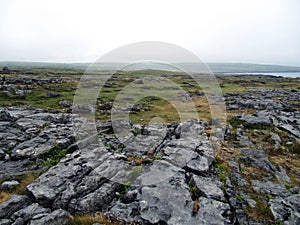 Stony coastline at Burren National Park