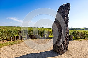 Stony man the hightest menhir in CR, 3.5 m, 5 tons, sandstone, Klobuky near town Slany, Central Bohemia