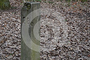 Stony milestone next to the touristy pathway photo