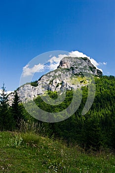 Stony peak and blue sky