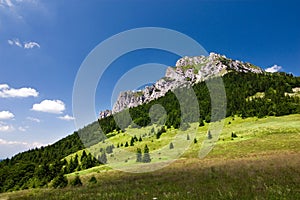 Stony peak in summer