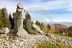 Stony piles, Southern slope, spa town JesenÃ­k, Jeseniky mountains, Czech republic