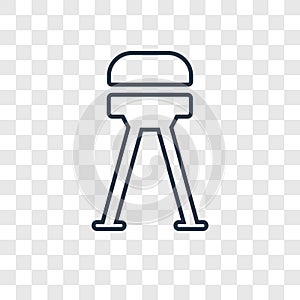 Stool concept vector linear icon isolated on transparent background, Stool concept transparency logo in outline style