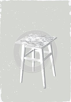 Stool on a grey