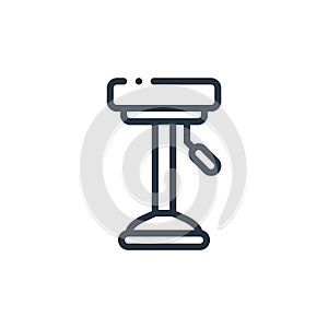 stool icon vector from furniture concept. Thin line illustration of stool editable stroke. stool linear sign for use on web and