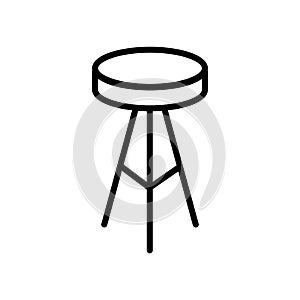 Stool icon vector isolated on white background, Stool sign , lin