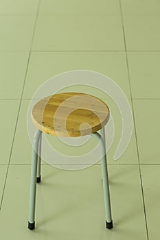 Stool made of natural wood