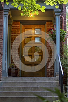 Stoop and entry of downtown townhome in Utah