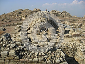 Stoop picture at Rani Ghat, Swabi Pakistan - Budhist Gandhara Civilization archaeological site  photo