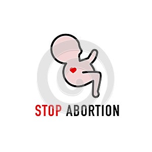 Stop Abortion Campaign Poster. Vector