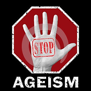 Stop ageism conceptual illustration. Global social problem