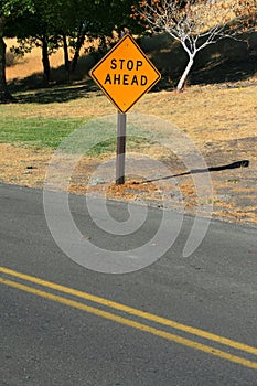 Stop Ahead Road Sign