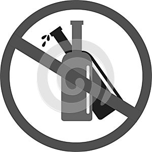stop alcohol icon, no alcohol line icons. vector.