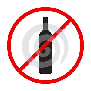 Stop alcohol red round sing