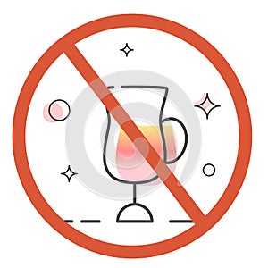 Stop alcohol sign icon. Vector design illustration