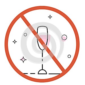 Stop alcohol sign icon. Vector design illustration