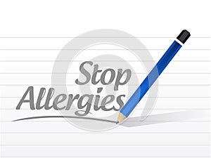 stop allergies message sign illustration