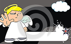 Stop angel kid cartoon expression background