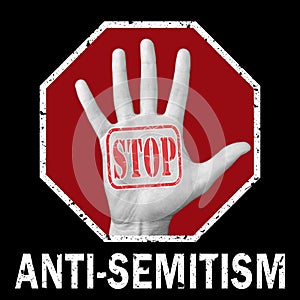 Stop anti-Semitism conceptual illustration. Social problem