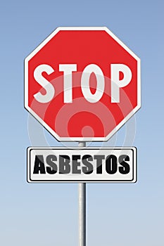 Stop asbestos concept.