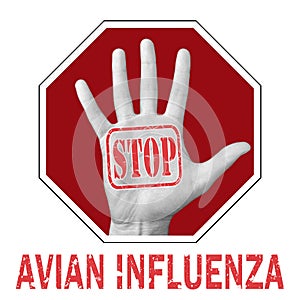 Stop avian influenza conceptual illustration photo