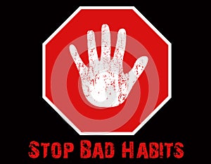 Stop Bad Habits Illustration