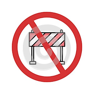 Stop Barrier Isolated Vector icon which can easily modify or edit
