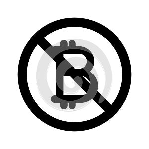 Stop Bitcoin Isolated Vector icon which can easily modify or edit