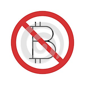 Stop Bitcoin Isolated Vector icon which can easily modify or edit