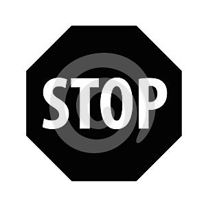 Stop black on a white background