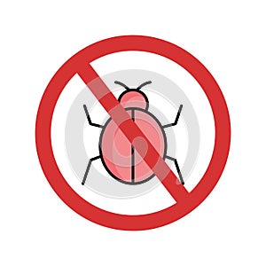 Stop Bug Isolated Vector icon which can easily modify or edit