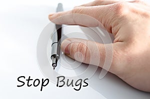Stop bugs text concept