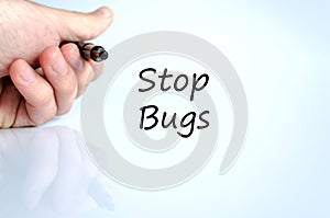 Stop bugs text concept