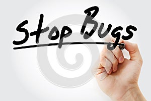 Stop Bugs text with marker